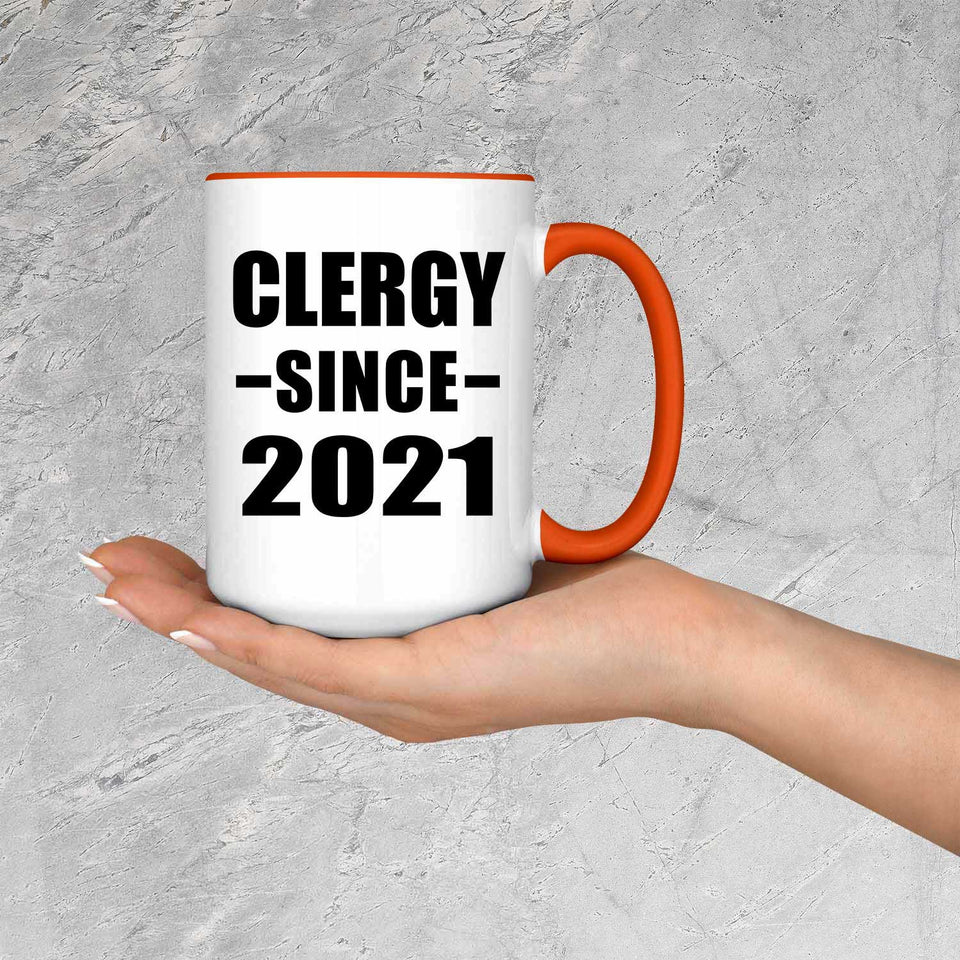 Clergy Since 2021 - 15oz Accent Mug Orange
