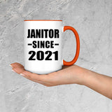 Janitor Since 2021 - 15oz Accent Mug Orange