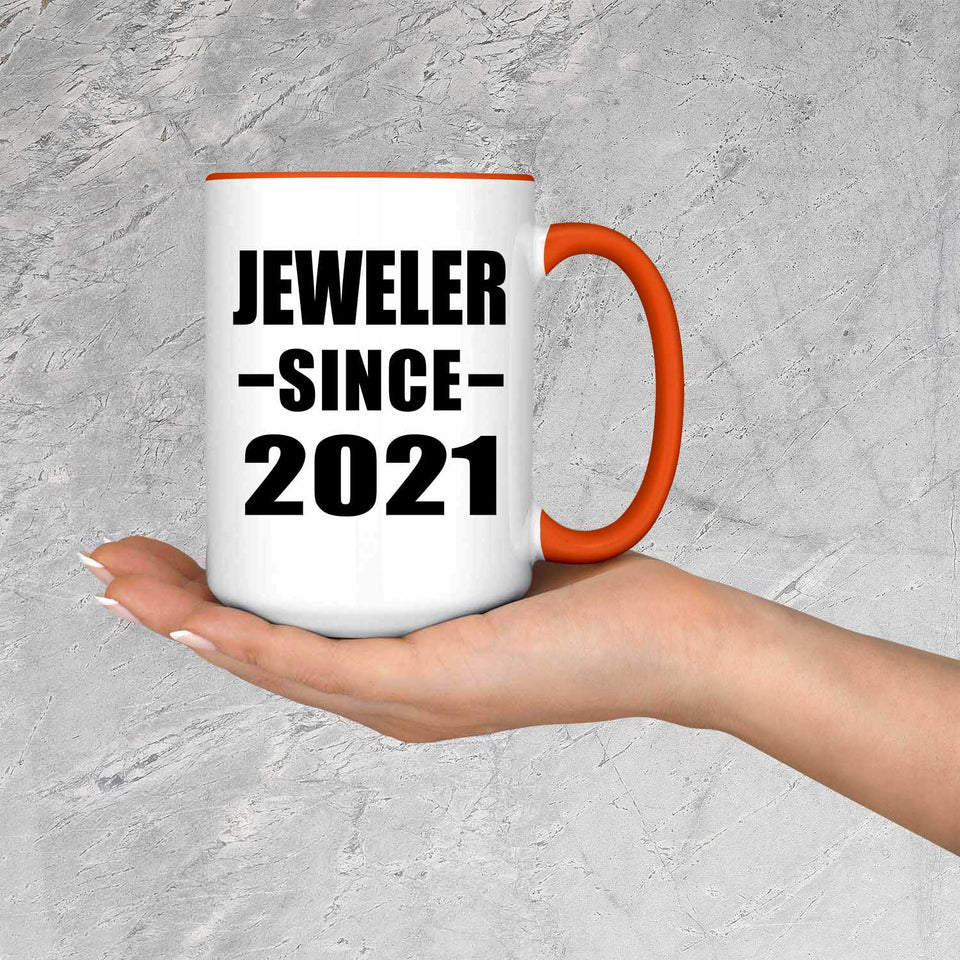 Jeweler Since 2021 - 15oz Accent Mug Orange