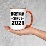 Logistician Since 2021 - 15oz Accent Mug Orange