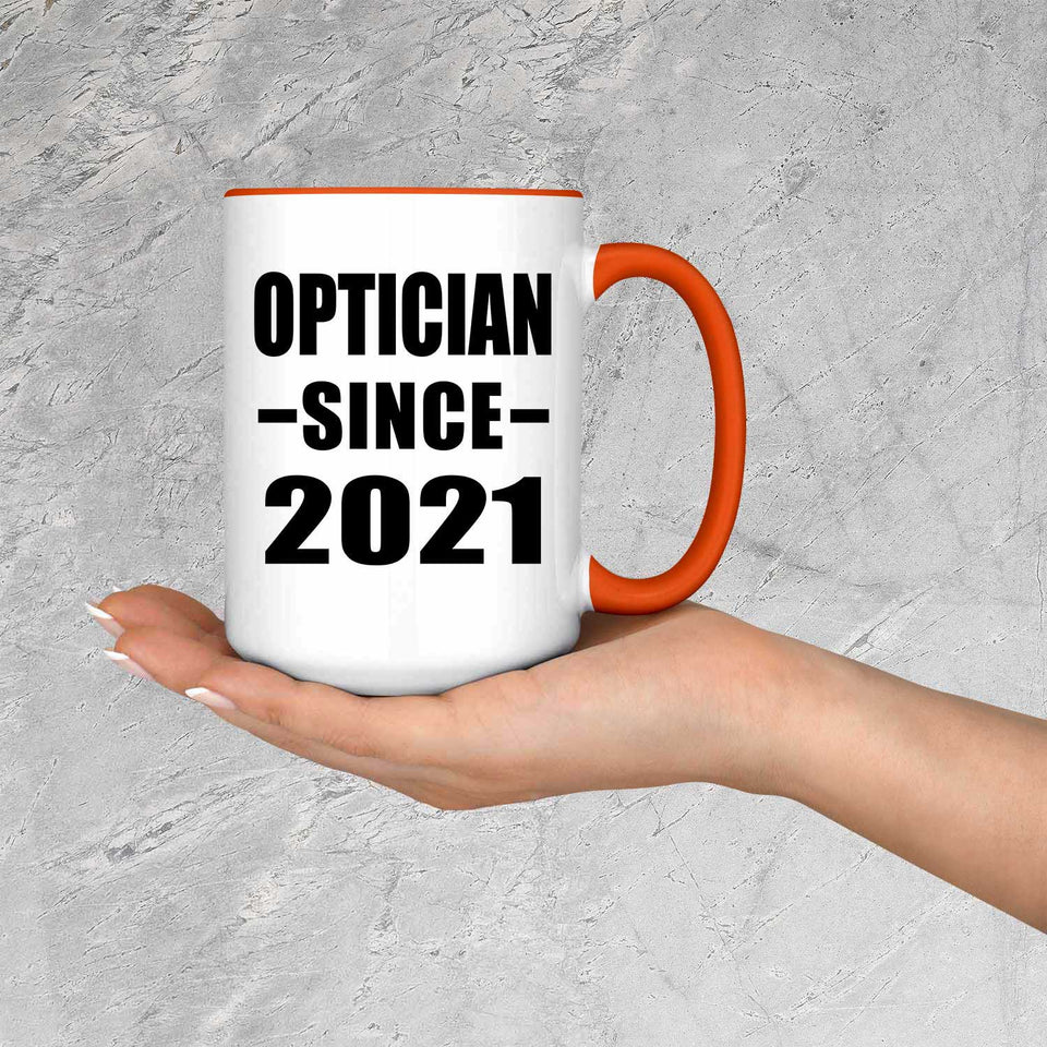 Optician Since 2021 - 15oz Accent Mug Orange
