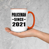 Policeman Since 2021 - 15oz Accent Mug Orange