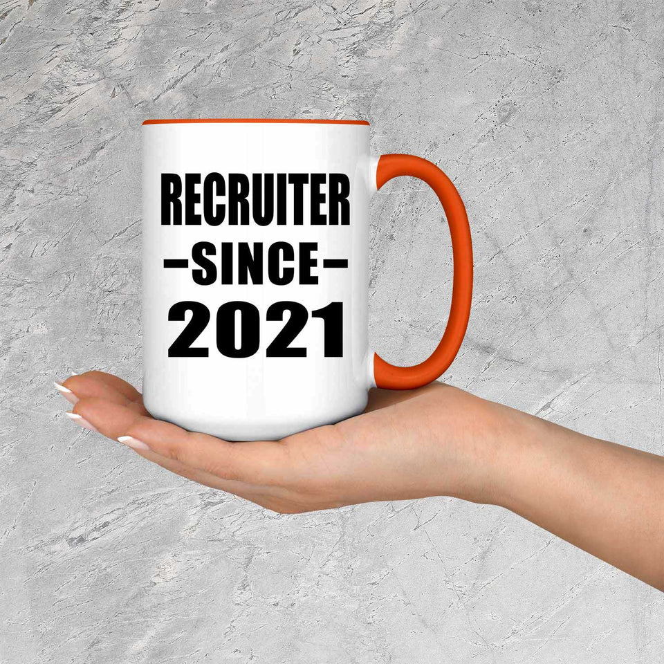 Recruiter Since 2021 - 15oz Accent Mug Orange