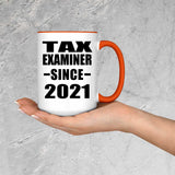 Tax Examiner Since 2021 - 15oz Accent Mug Orange