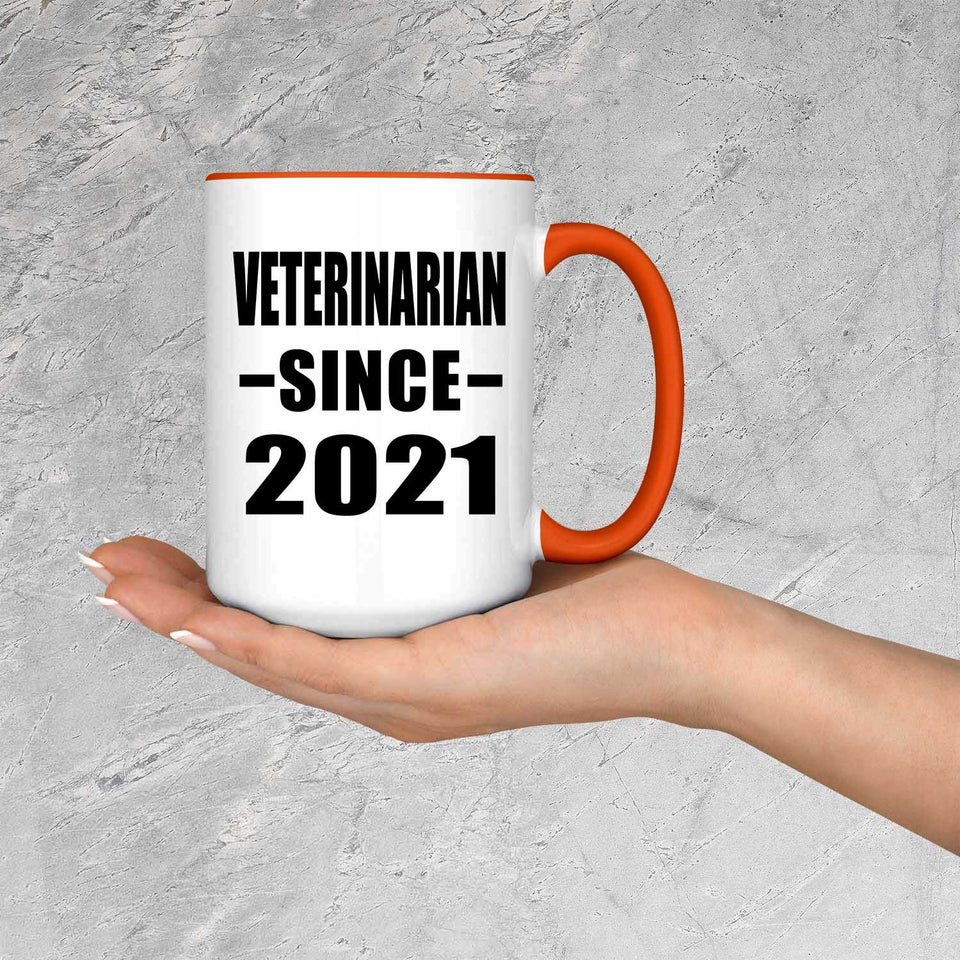 Veterinarian Since 2021 - 15oz Accent Mug Orange