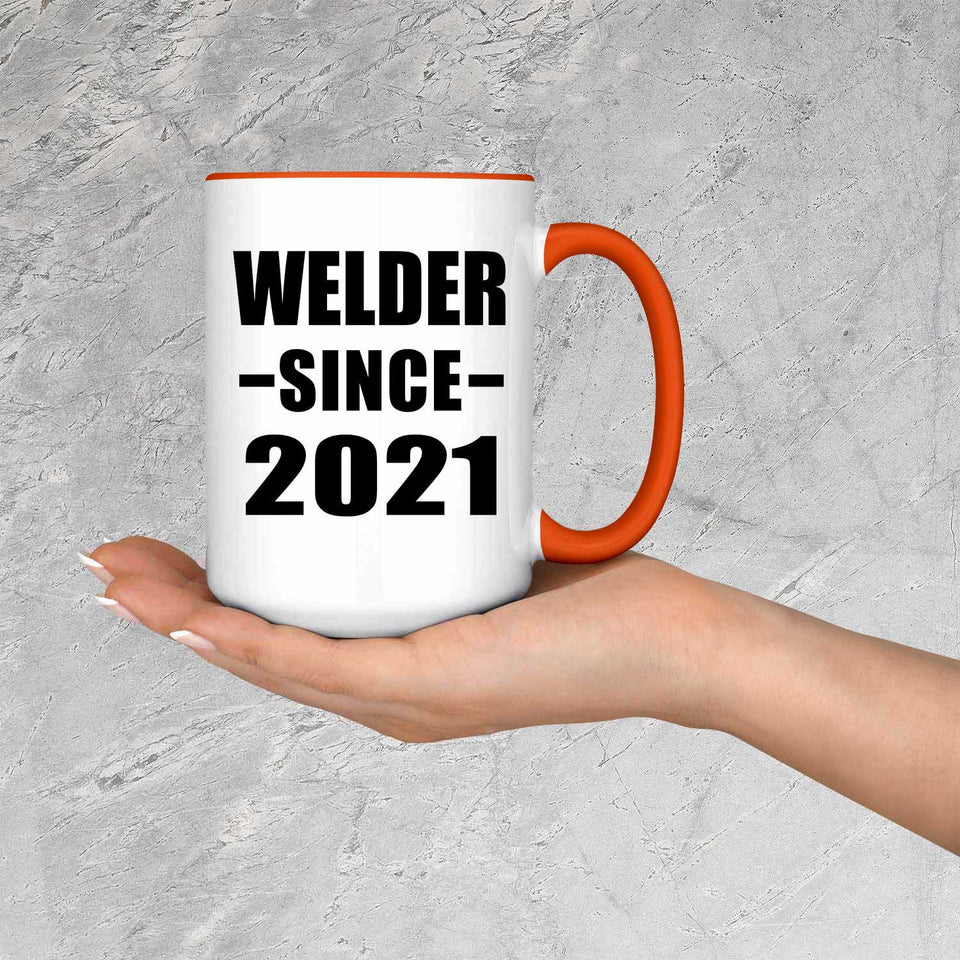 Welder Since 2021 - 15oz Accent Mug Orange