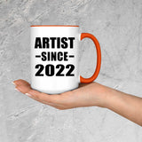 Artist Since 2022 - 15oz Accent Mug Orange