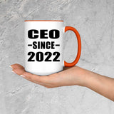 CEO Since 2022 - 15oz Accent Mug Orange