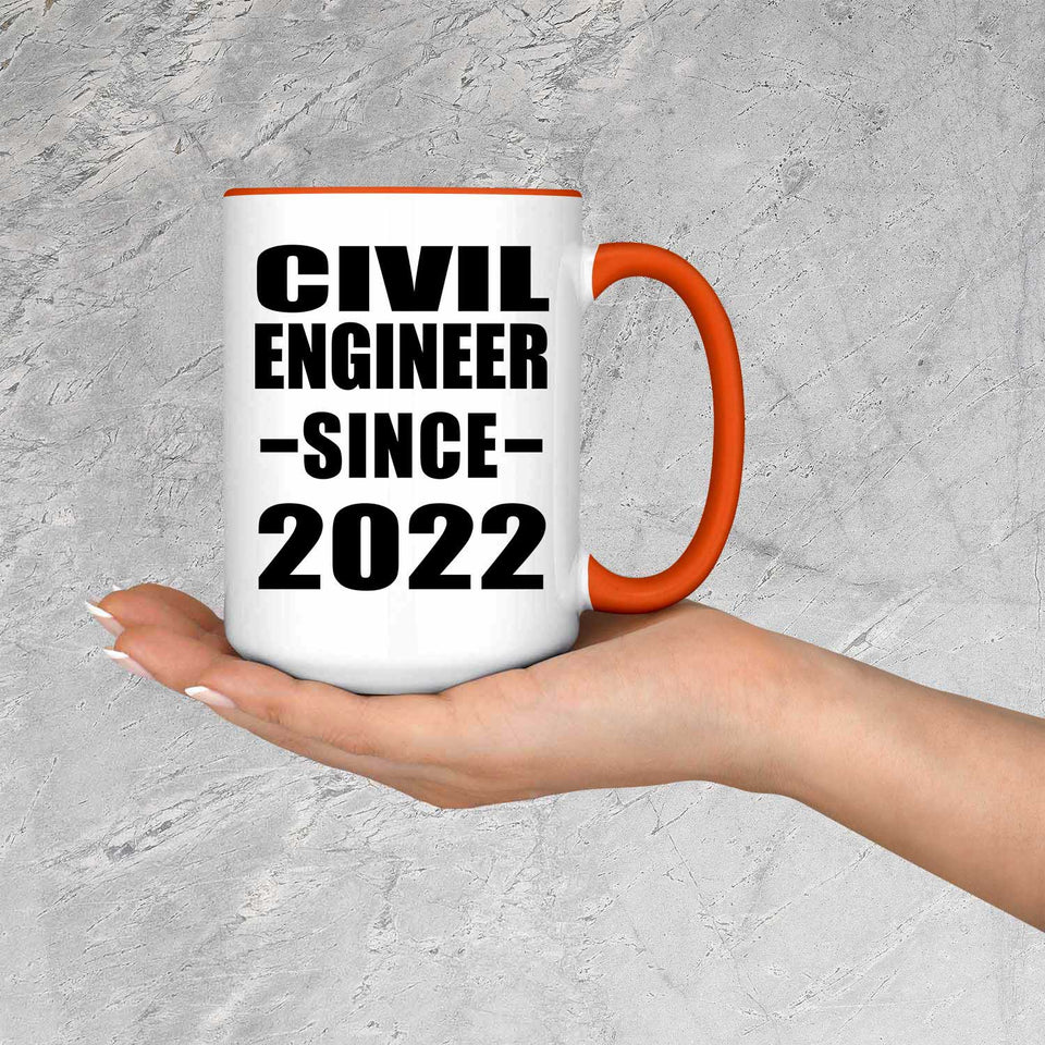 Civil Engineer Since 2022 - 15oz Accent Mug Orange