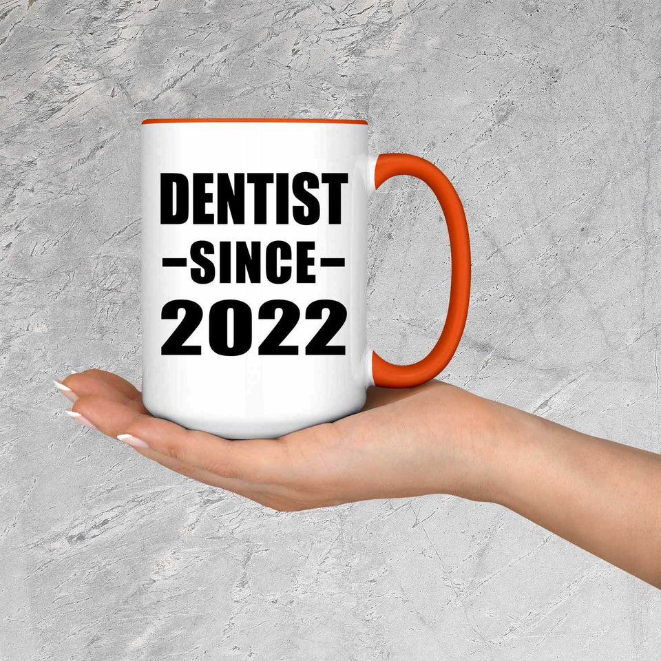 Dentist Since 2022 - 15oz Accent Mug Orange