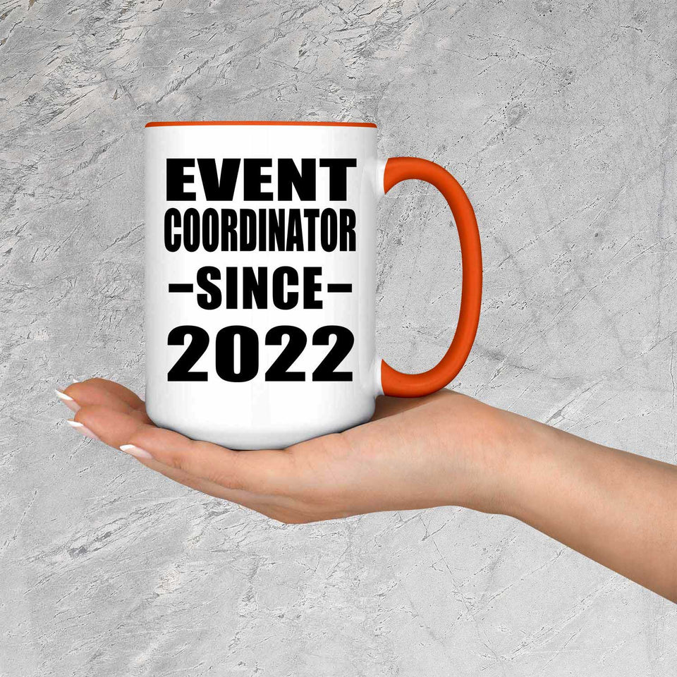 Event Coordinator Since 2022 - 15oz Accent Mug Orange