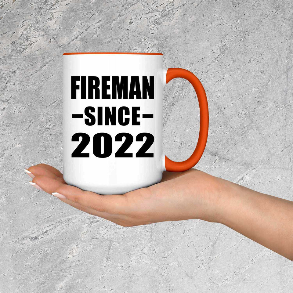 Fireman Since 2022 - 15oz Accent Mug Orange