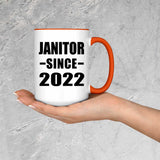 Janitor Since 2022 - 15oz Accent Mug Orange