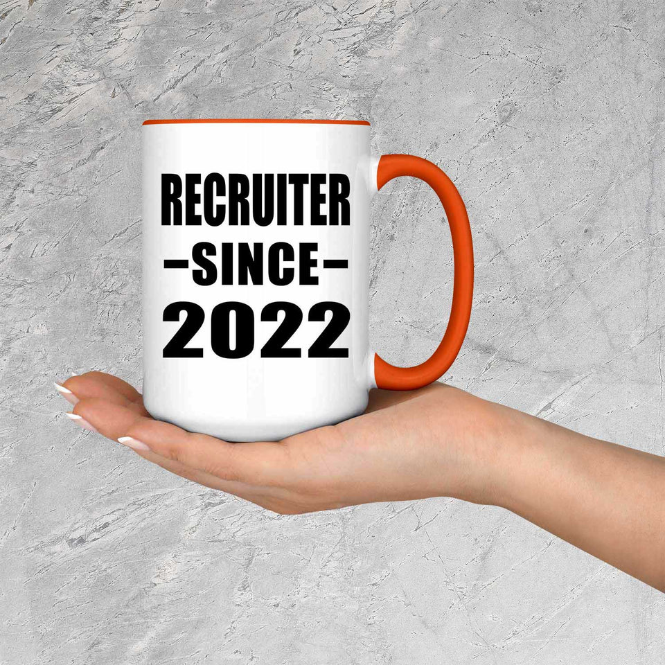Recruiter Since 2022 - 15oz Accent Mug Orange