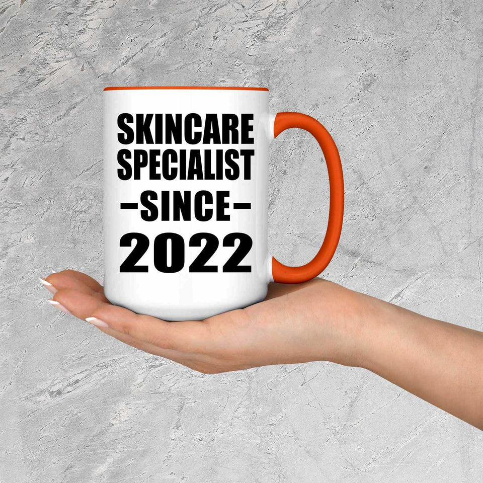 Skincare Specialist Since 2022 - 15oz Accent Mug Orange