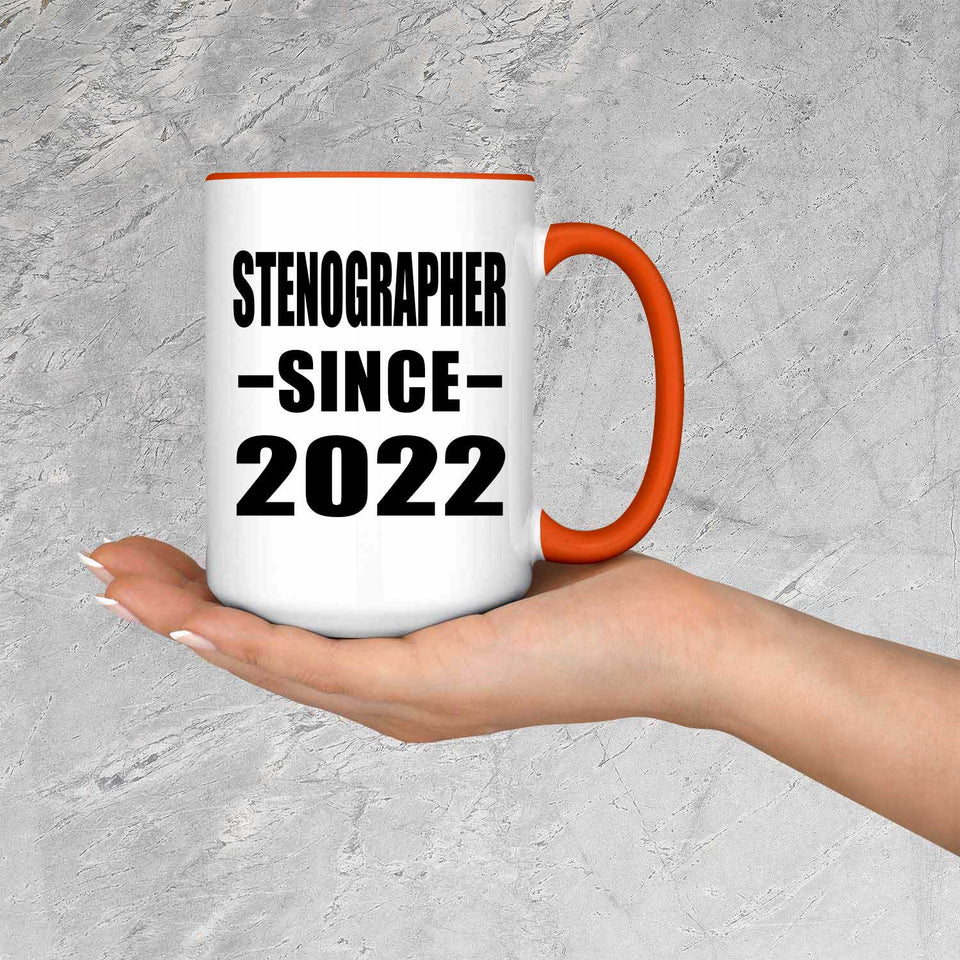 Stenographer Since 2022 - 15oz Accent Mug Orange