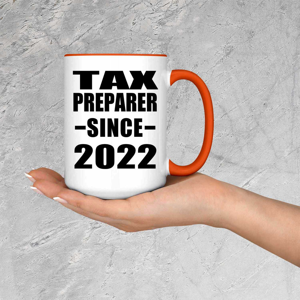 Tax Preparer Since 2022 - 15oz Accent Mug Orange
