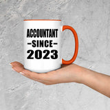 Accountant Since 2023 - 15oz Accent Mug Orange