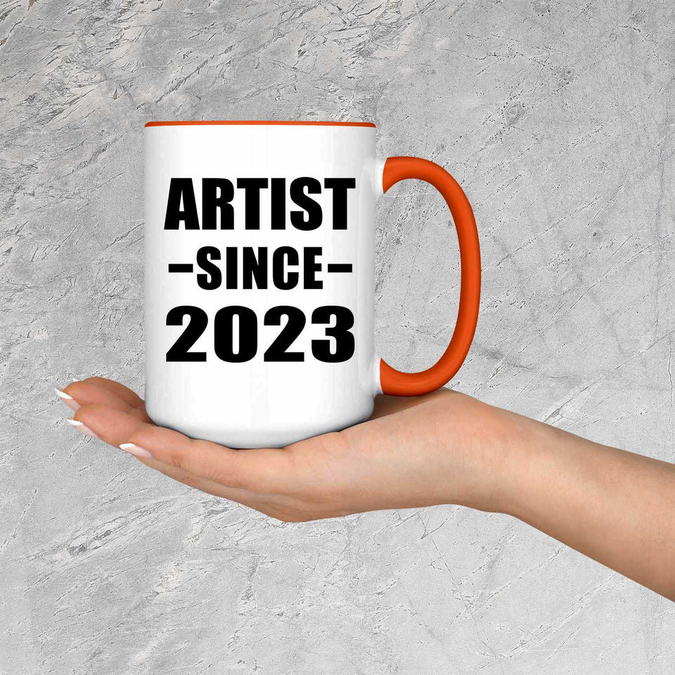 Artist Since 2023 - 15oz Accent Mug Orange