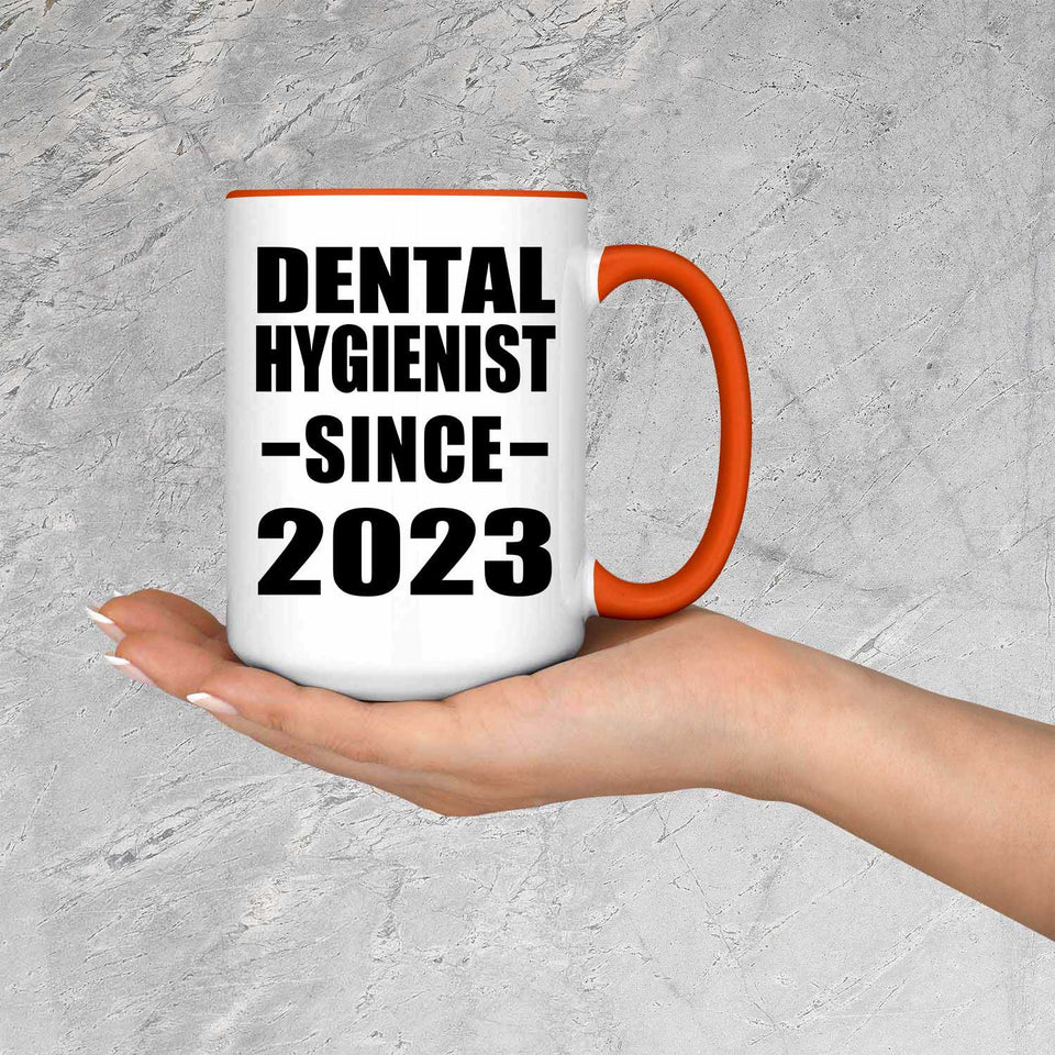 Dental Hygienist Since 2023 - 15oz Accent Mug Orange