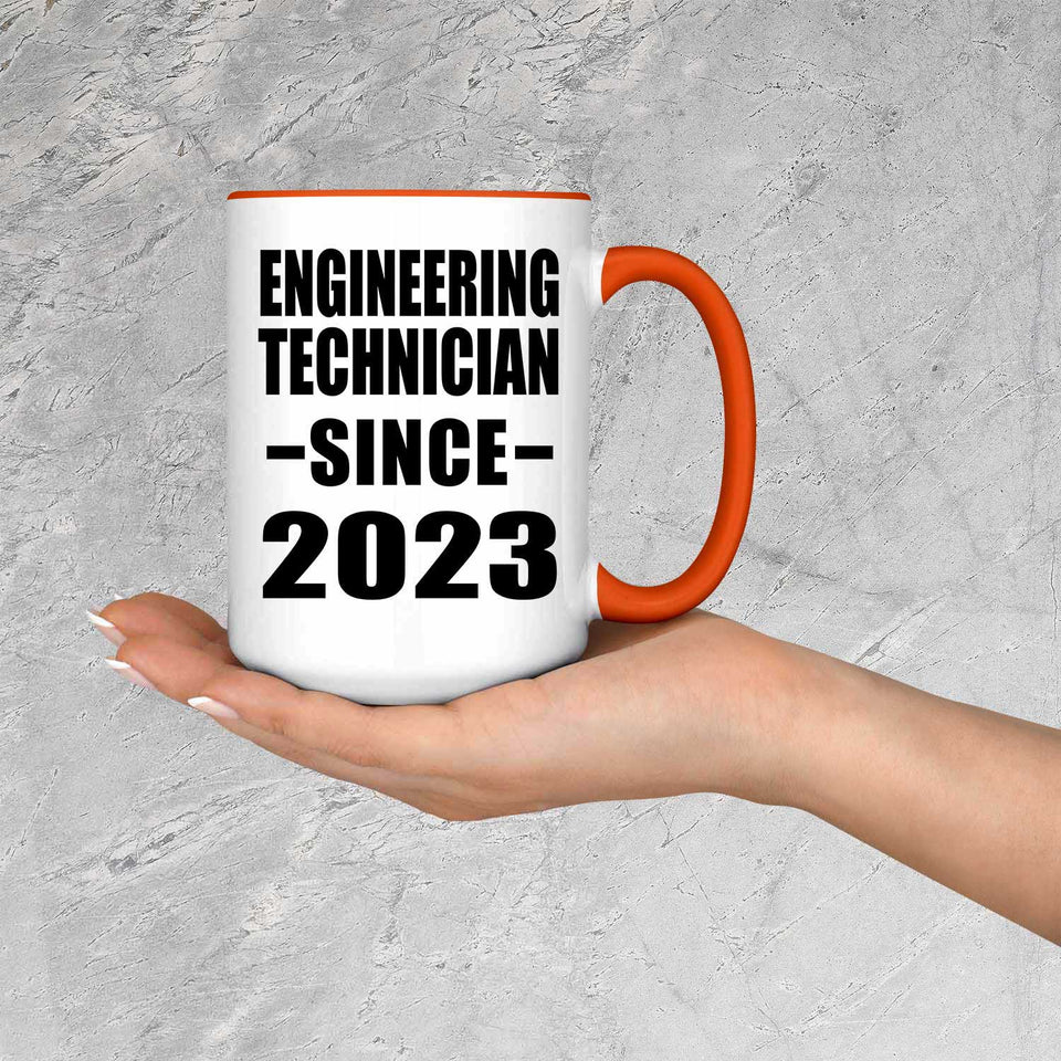 Engineering Technician Since 2023 - 15oz Accent Mug Orange