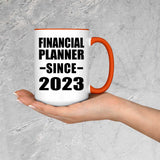 Financial Planner Since 2023 - 15oz Accent Mug Orange