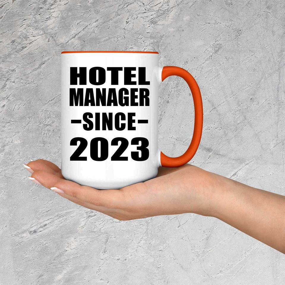 Hotel Manager Since 2023 - 15oz Accent Mug Orange