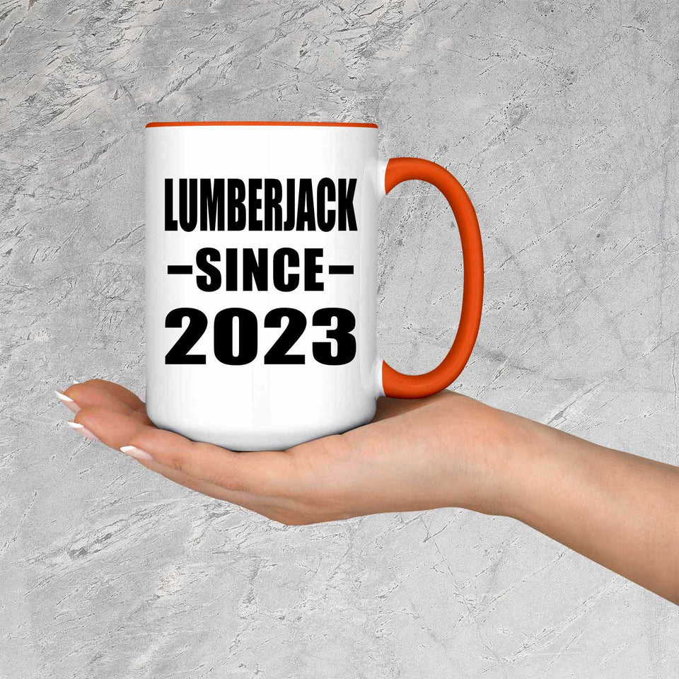 Lumberjack Since 2023 - 15oz Accent Mug Orange