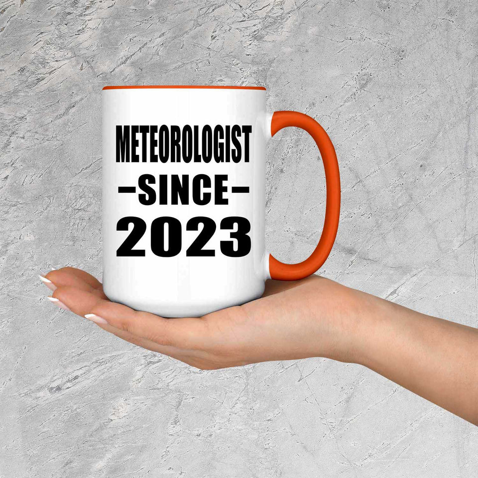 Meteorologist Since 2023 - 15oz Accent Mug Orange