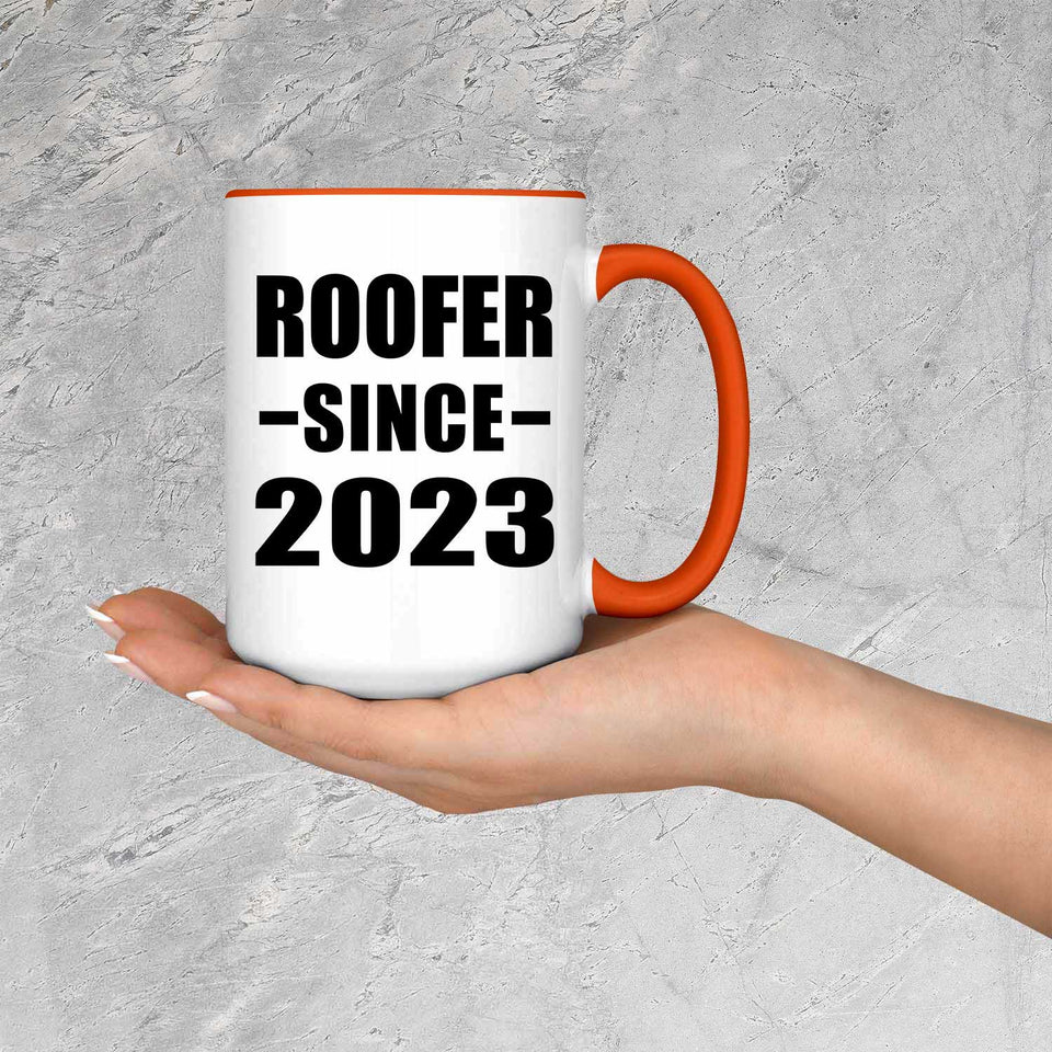 Roofer Since 2023 - 15oz Accent Mug Orange