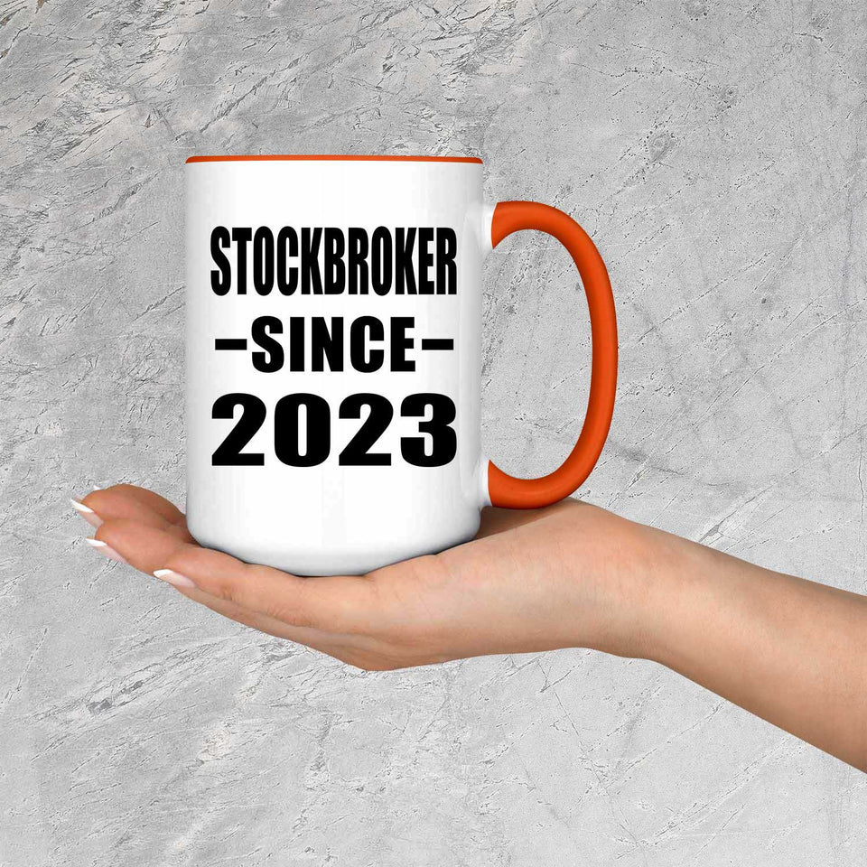 Stockbroker Since 2023 - 15oz Accent Mug Orange