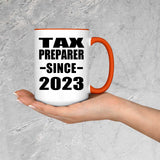Tax Preparer Since 2023 - 15oz Accent Mug Orange