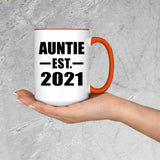 Auntie Established EST. 2021 - 15oz Accent Mug Orange