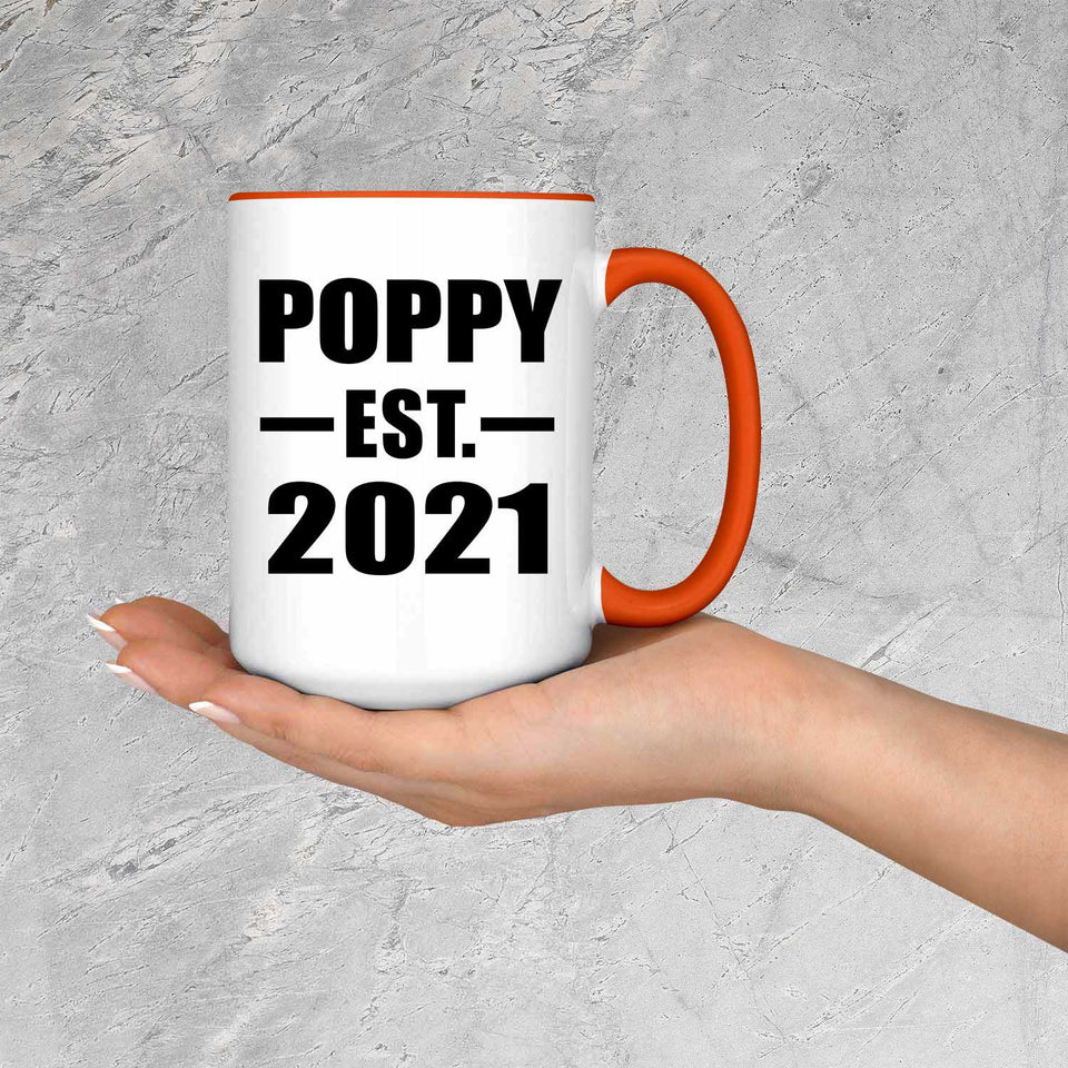 Poppy Established EST. 2021 - 15oz Accent Mug Orange