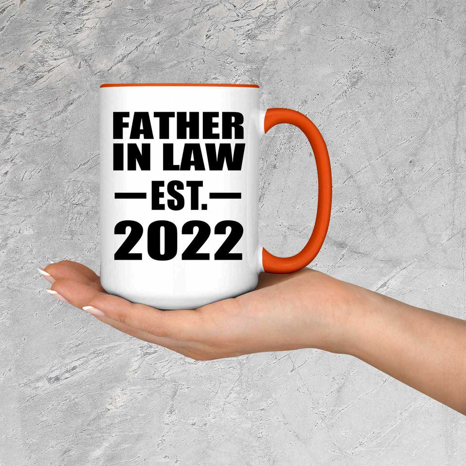 Father In Law Established EST. 2022 - 15oz Accent Mug Orange