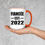 Fiancee Established EST. 2022 - 15oz Accent Mug Orange