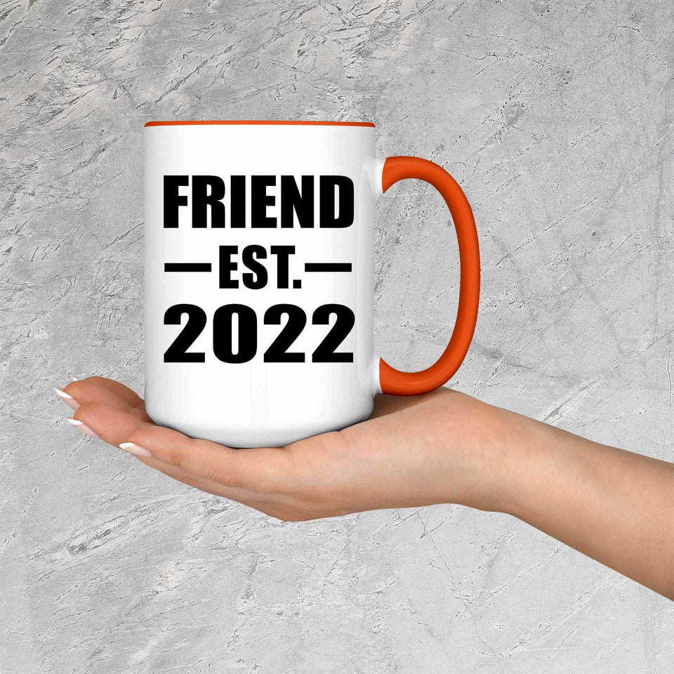 Friend Established EST. 2022 - 15oz Accent Mug Orange