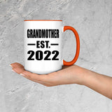 Grandmother Established EST. 2022 - 15oz Accent Mug Orange