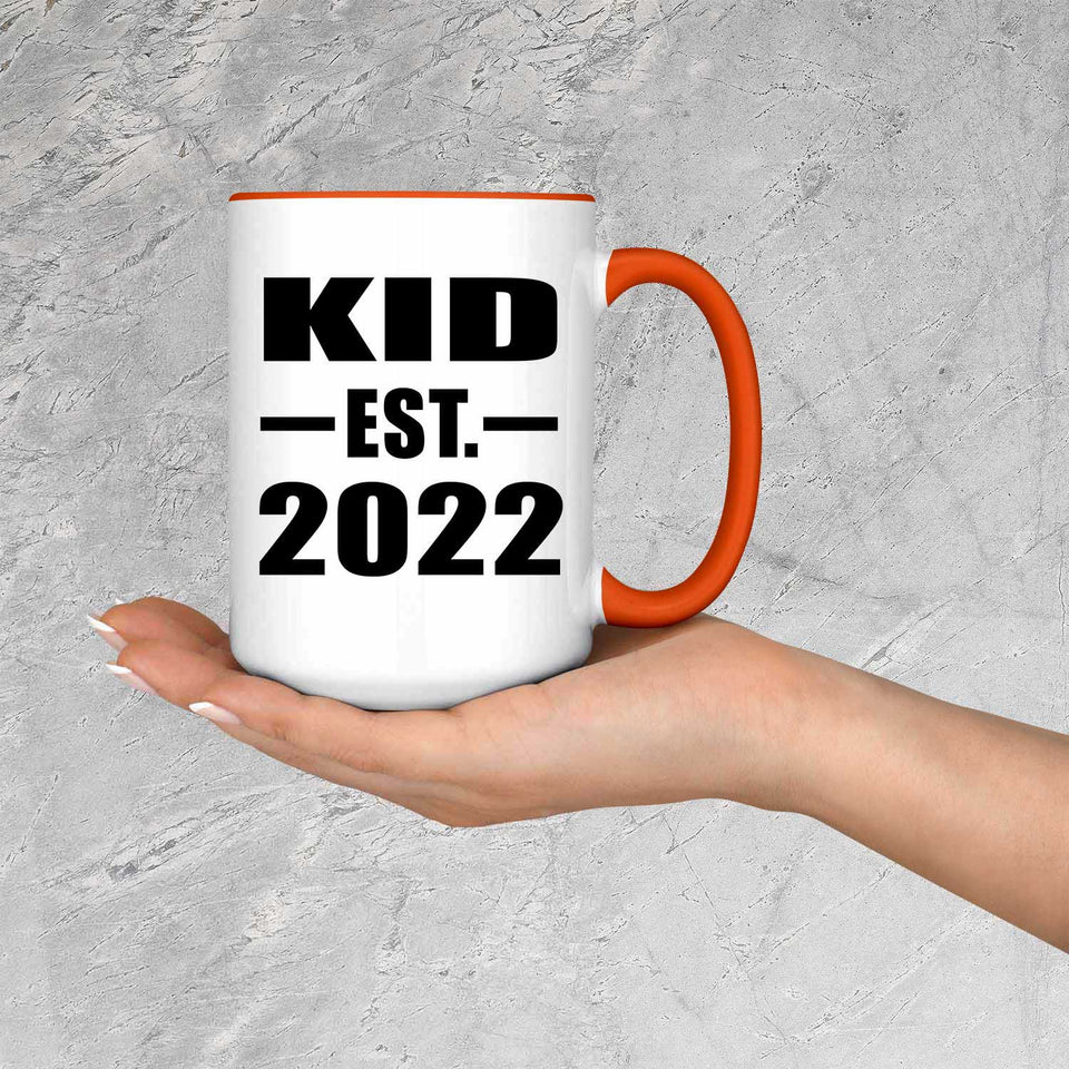 Kid Established EST. 2022 - 15oz Accent Mug Orange