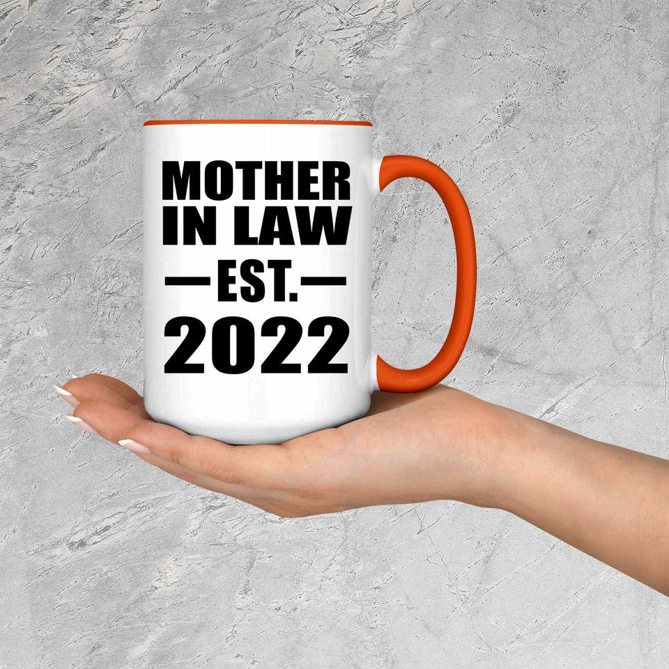 Mother In Law Established EST. 2022 - 15oz Accent Mug Orange