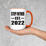 Step Father Established EST. 2022 - 15oz Accent Mug Orange