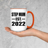Step Mum Established EST. 2022 - 15oz Accent Mug Orange
