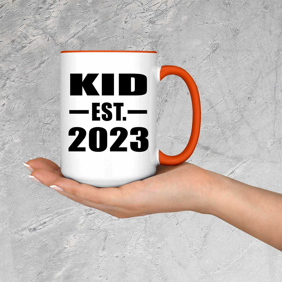 Kid Established EST. 2023 - 15oz Accent Mug Orange