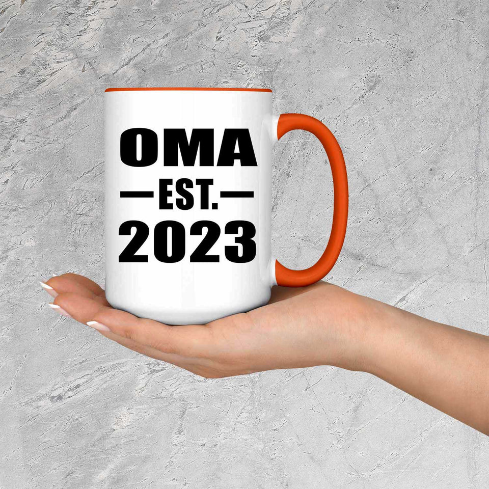 Oma Established EST. 2023 - 15oz Accent Mug Orange