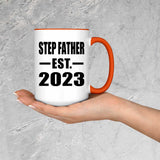 Step Father Established EST. 2023 - 15oz Accent Mug Orange