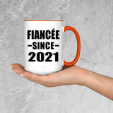 Fiancee Since 2021 - 15oz Accent Mug Orange