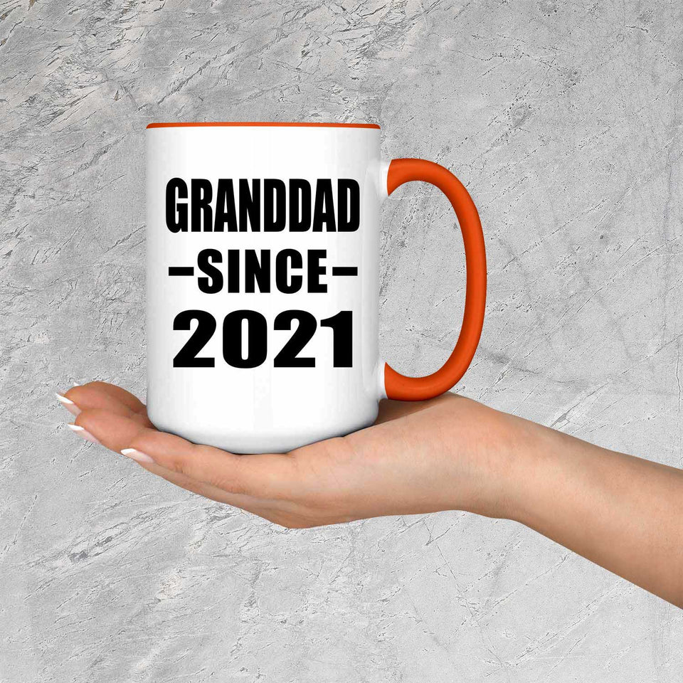 Granddad Since 2021 - 15oz Accent Mug Orange