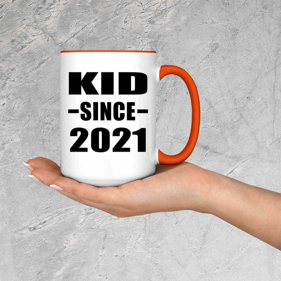 Kid Since 2021 - 15oz Accent Mug Orange