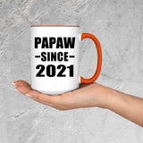Papaw Since 2021 - 15oz Accent Mug Orange