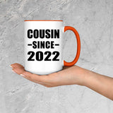 Cousin Since 2022 - 15oz Accent Mug Orange
